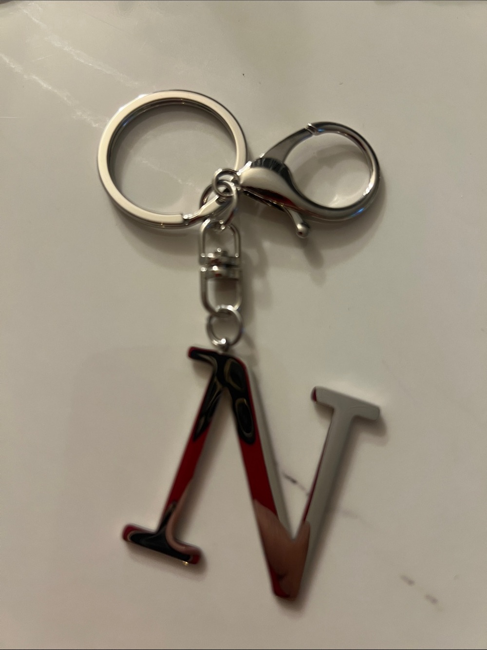 Silver Letters Keychain Charm - Women's Accessories - Picture 6 of 15